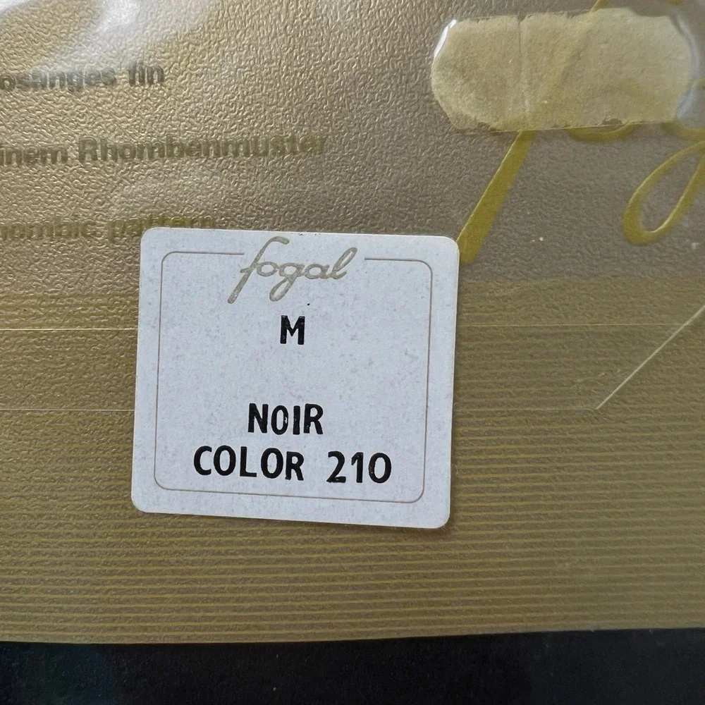 Fogal Size Medium Domino‎ 105 Pantyhose Rhombic Pattern Sheer Noir Black NWT
